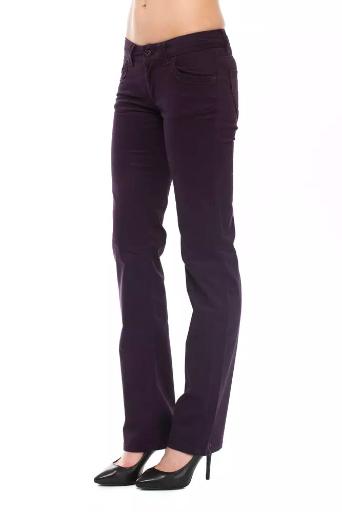 Ungaro Fever - Elegant Cotton Straight Leg Pant - Purple