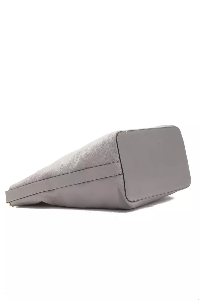 Pompei Donatella Gray Leather Women Shoulder Bag -  Luxury Shoulder Bag for Women -  Pompei Donatella.