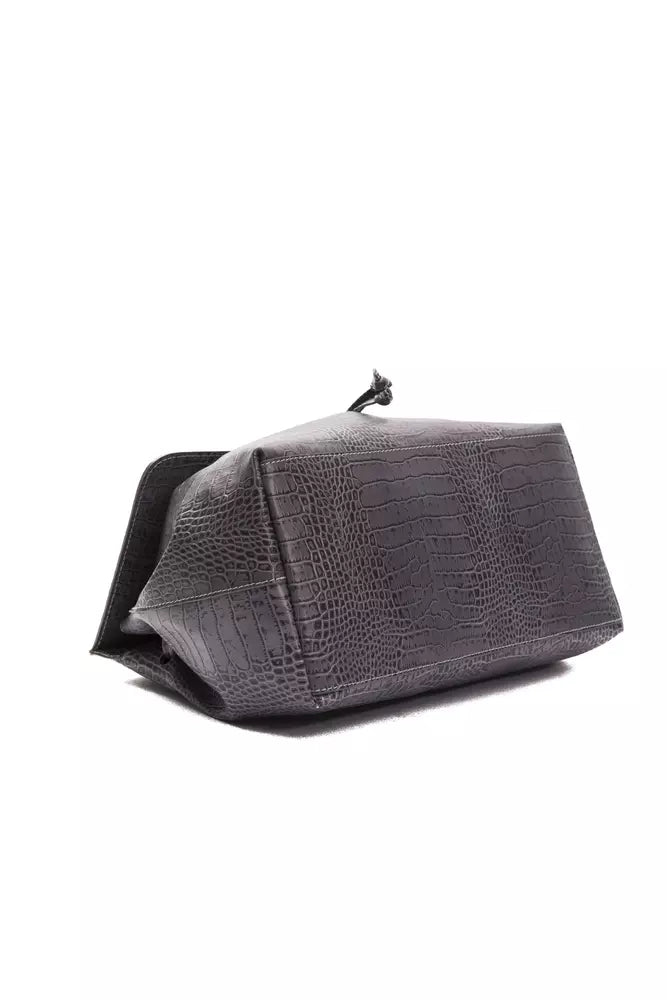 Pompei Donatella Gray Leather Women Shoulder Bag -   -  Pompei Donatella.