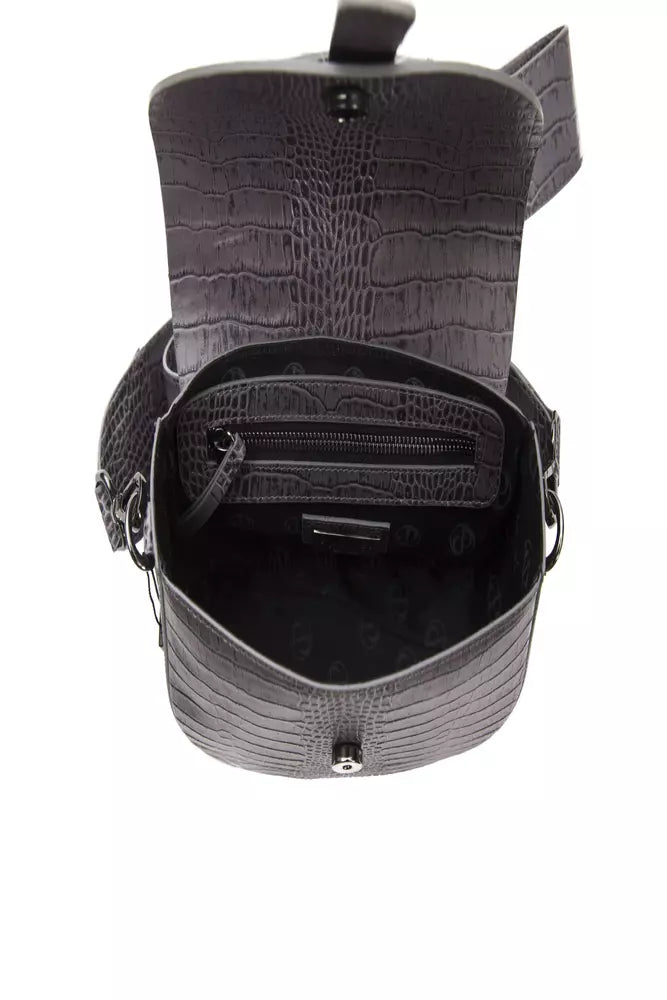 Pompei Donatella Gray Leather Women Crossbody Bag -  Luxury Cross Body Bag for Women -  Pompei Donatella.