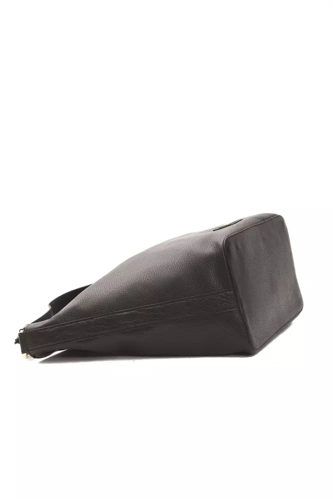 Pompei Donatella Black Leather Women Shoulder Bag -  Luxury Shoulder Bag for Women -  Pompei Donatella.