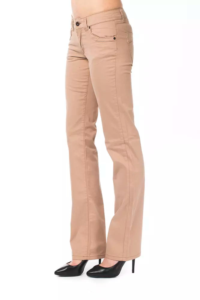 Ungaro Fever - Chic Straight Leg Cotton Blend Trousers - Beige