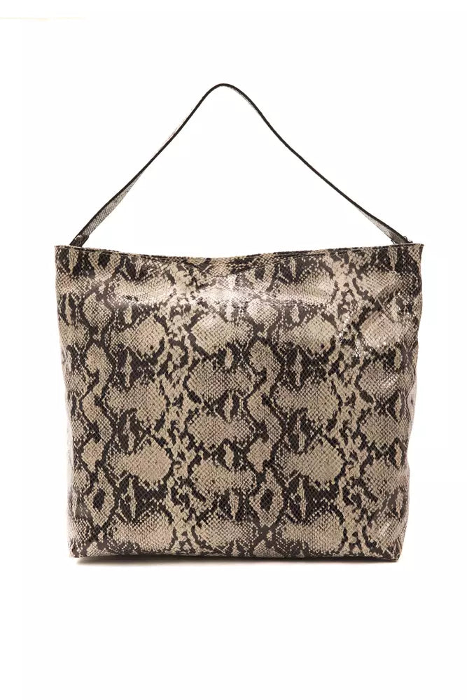 Pompei Donatella Gray Leather Women Shoulder Bag -  Luxury Shoulder Bag for Women -  Pompei Donatella.
