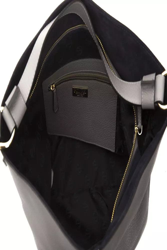 Pompei Donatella Gray Leather Women Shoulder Bag -  Luxury Shoulder Bag for Women -  Pompei Donatella.