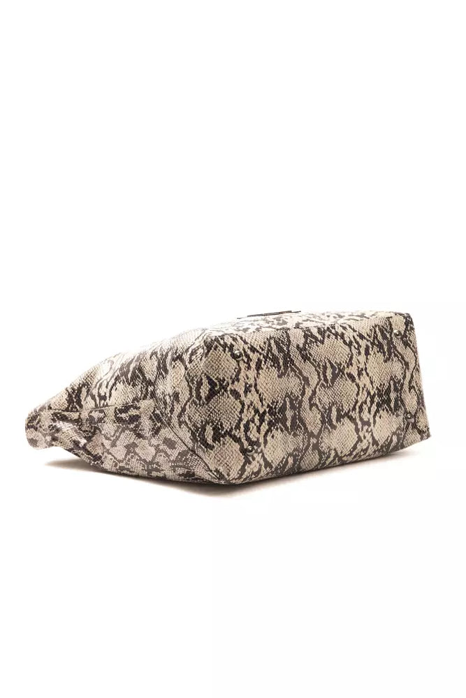 Pompei Donatella Gray Leather Women Shoulder Bag -  Luxury Shoulder Bag for Women -  Pompei Donatella.