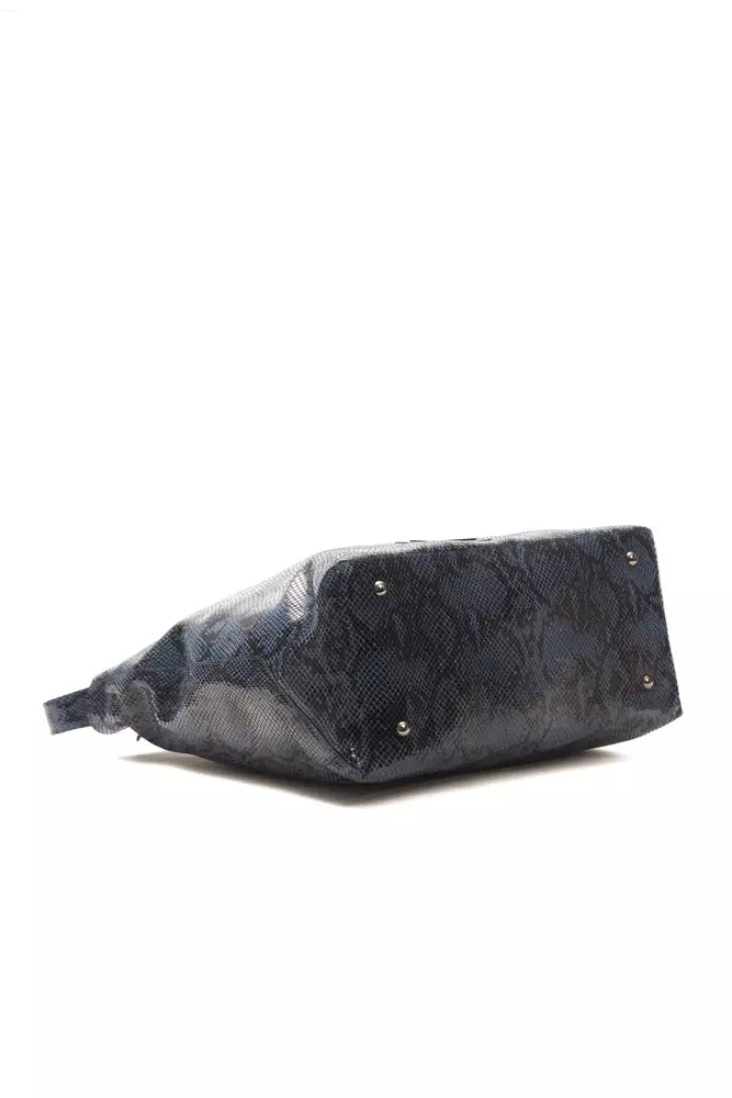 Pompei Donatella Blue Leather Women Shoulder Bag -  Luxury Shoulder Bag for Women -  Pompei Donatella.