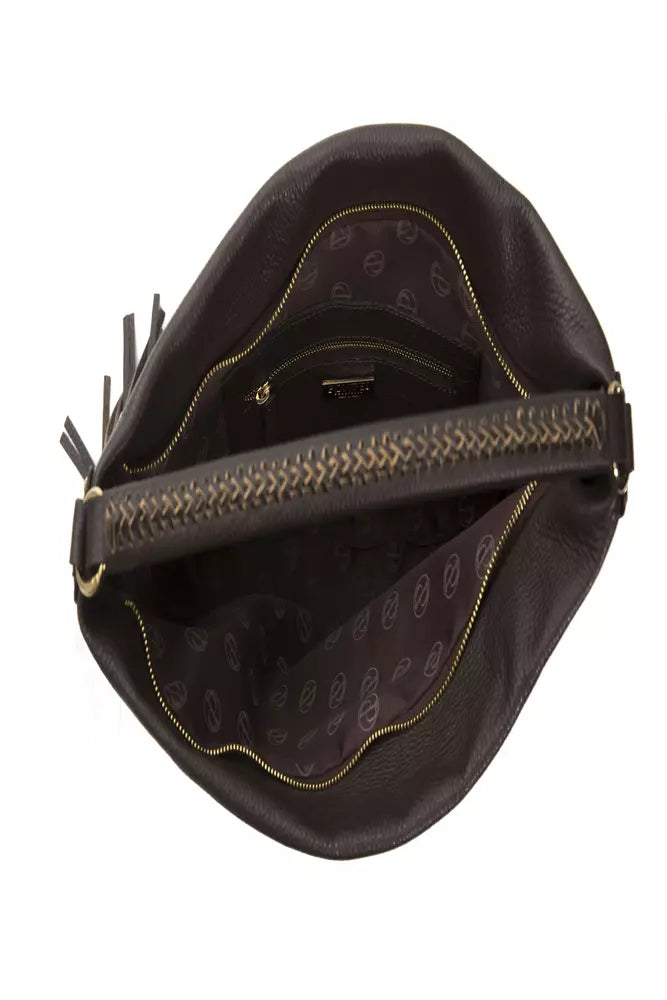 Pompei Donatella Brown Leather Women Shoulder Bag -  Luxury Shoulder Bag for Women -  Pompei Donatella.
