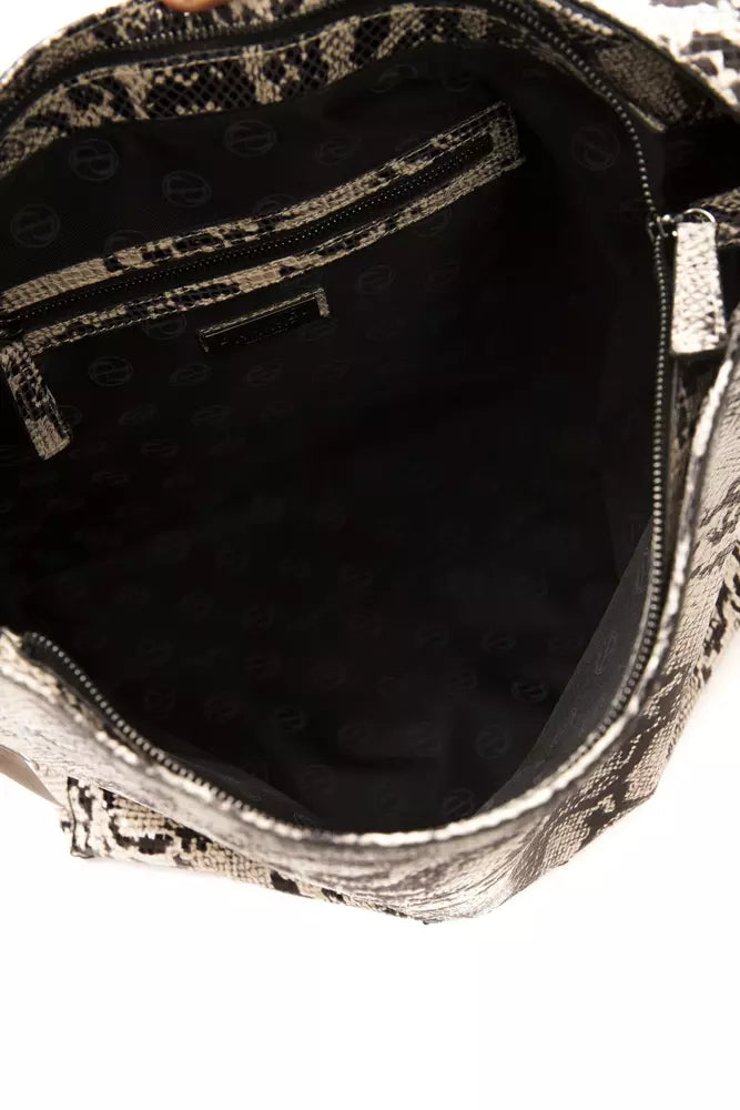 Pompei Donatella Gray Leather Women Shoulder Bag -  Luxury Shoulder Bag for Women -  Pompei Donatella.