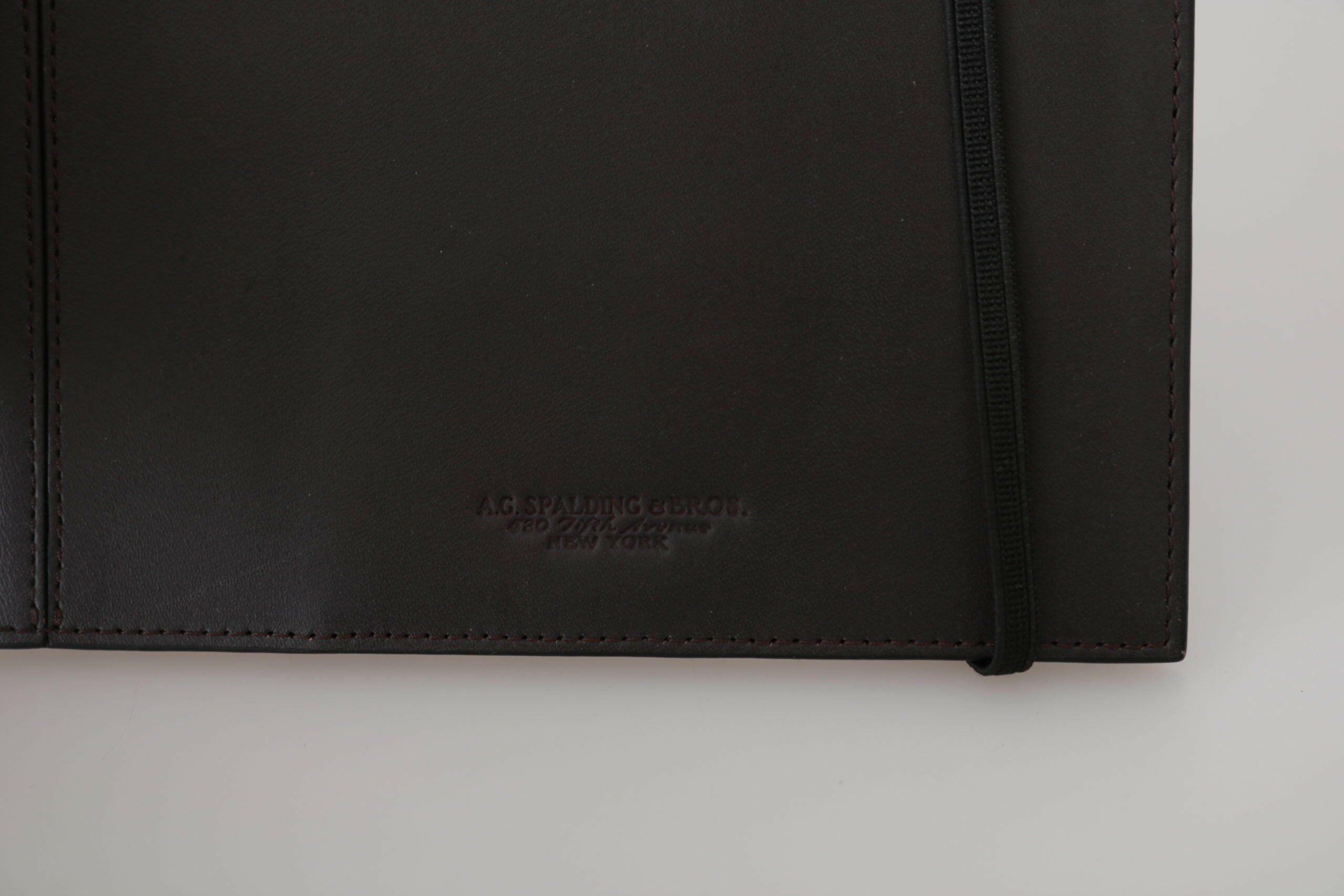 A.G. Spalding & Bros Black Leather Bifold Travel Holder Logo Wallet -  Leather Passport Wallet for Men -  A.G. Spalding & Bros.