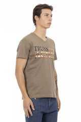 Trussardi Action Brown Cotton Men T-Shirt -   -  Trussardi Action.