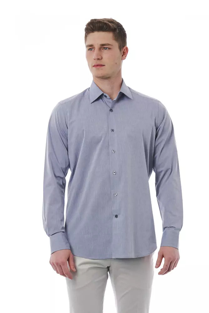 Bagutta Gray Cotton Men Shirt -   -  Bagutta.