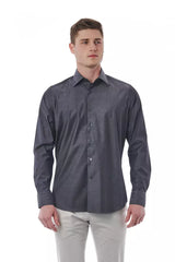 Bagutta Gray Cotton Men Shirt -   -  Bagutta.