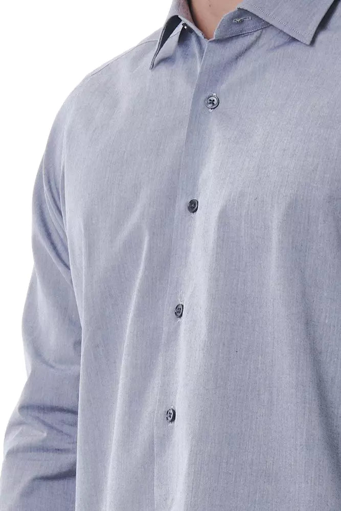 Bagutta Gray Cotton Men Shirt -   -  Bagutta.