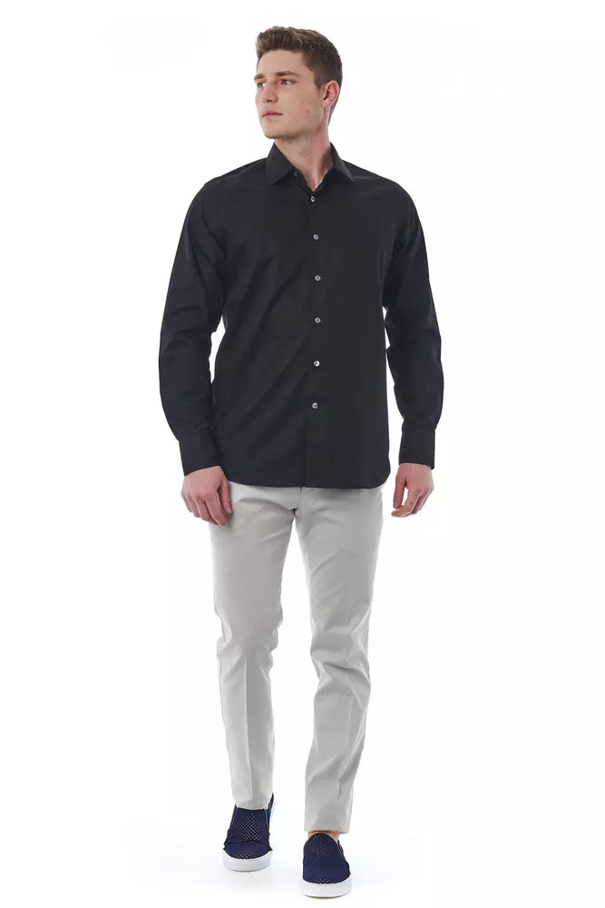 Bagutta Black Cotton Men Shirt -   -  Bagutta.
