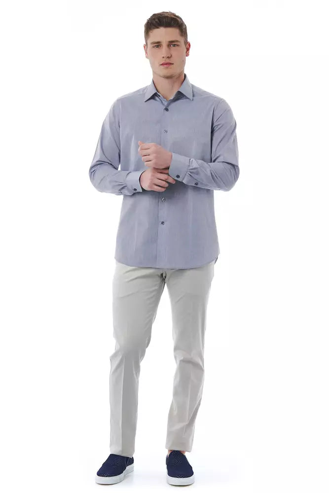 Bagutta Gray Cotton Men Shirt -   -  Bagutta.