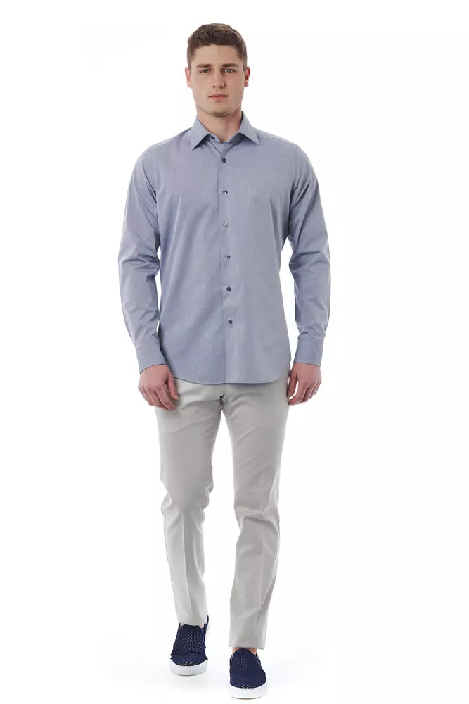 Bagutta Gray Cotton Men Shirt -   -  Bagutta.