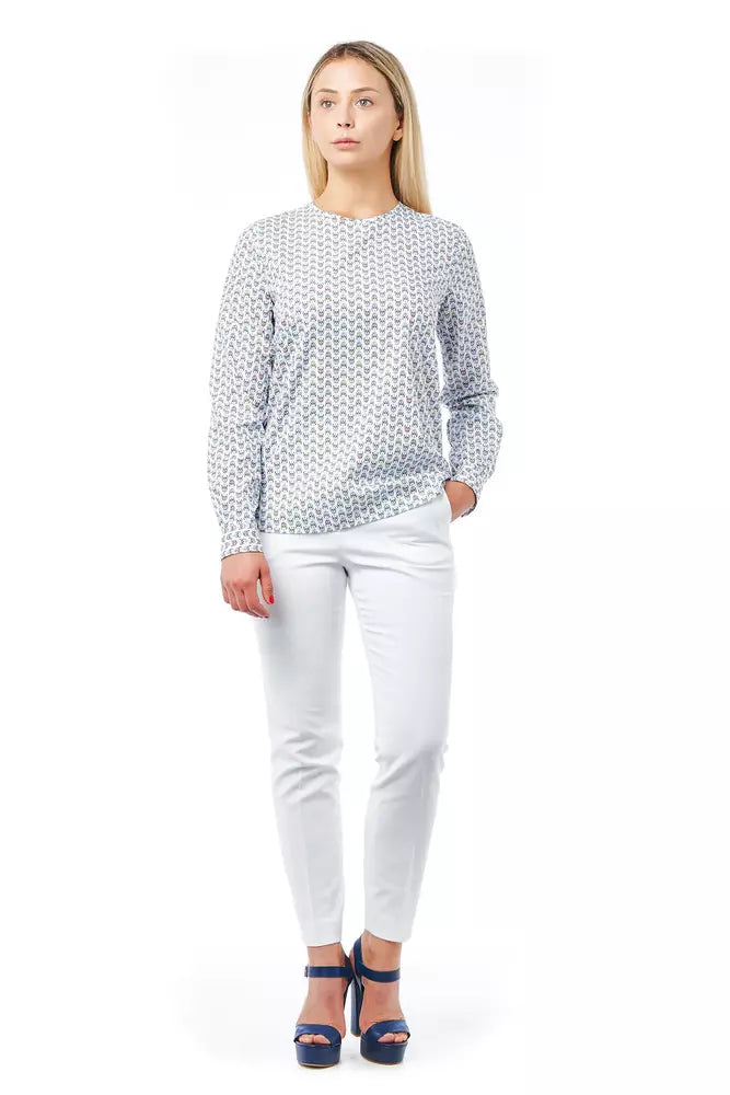 Bagutta White Cotton Women Blouse with Skull Print -   -  Bagutta.