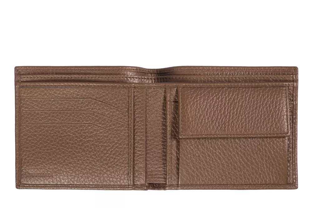 Trussardi Brown Leather Men Wallet -  Leather Wallet for Men -  Trussardi.