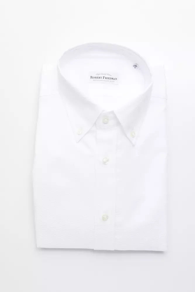 Robert Friedman White Cotton Men Shirt -   -  Robert Friedman.