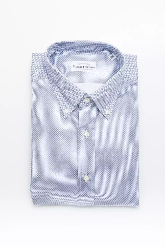 Robert Friedman Light Blue Cotton Men Shirt -   -  Robert Friedman.