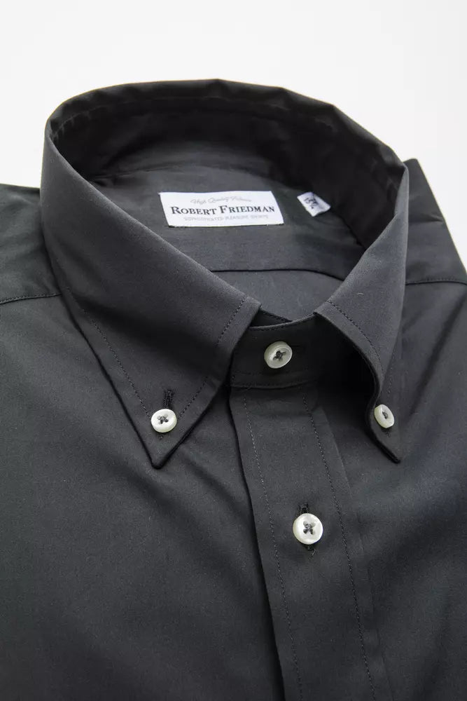 Robert Friedman Gray Cotton Men Shirt -   -  Robert Friedman.