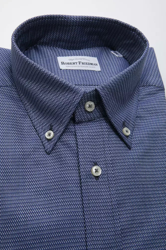 Robert Friedman Blue Cotton Men Shirt -   -  Robert Friedman.