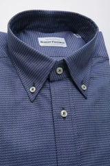Robert Friedman Blue Cotton Men Shirt -   -  Robert Friedman.