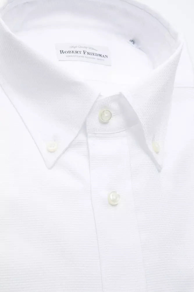 Robert Friedman White Cotton Men Shirt -   -  Robert Friedman.