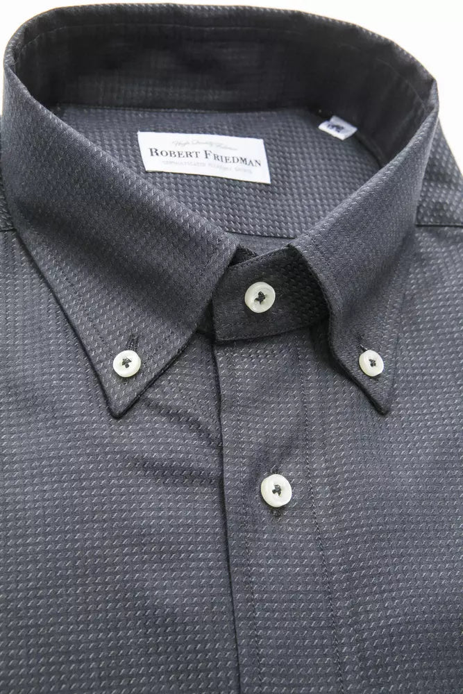 Robert Friedman Green Cotton Men Shirt -   -  Robert Friedman.