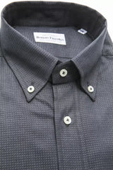 Robert Friedman Green Cotton Men Shirt -   -  Robert Friedman.