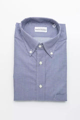 Robert Friedman Blue Cotton Men Shirt -   -  Robert Friedman.