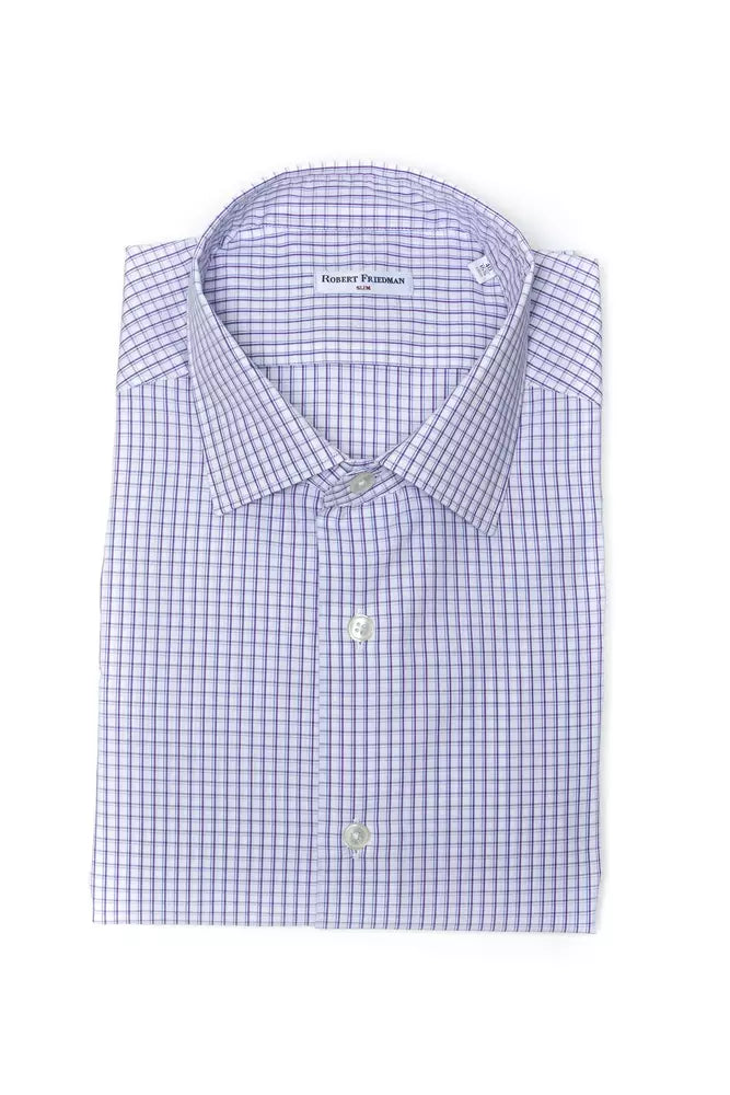 Robert Friedman Burgundy Cotton Men Shirt -   -  Robert Friedman.
