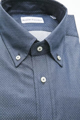 Robert Friedman Blue Cotton Men Shirt -   -  Robert Friedman.