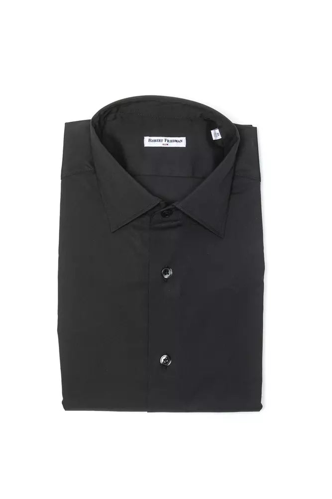 Robert Friedman Gray Cotton Men Shirt -   -  Robert Friedman.