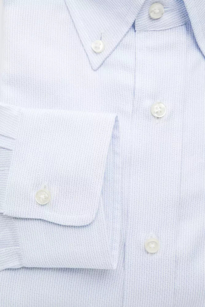 Robert Friedman Light Blue Cotton Men Shirt -   -  Robert Friedman.