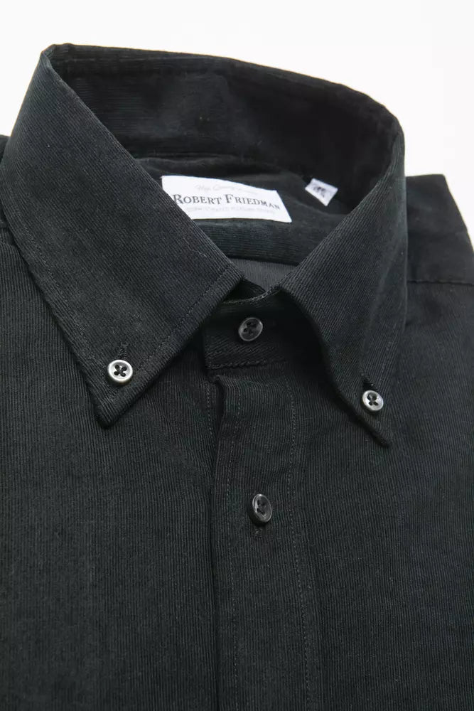Robert Friedman Black Cotton Men's Shirt -   -  Robert Friedman.