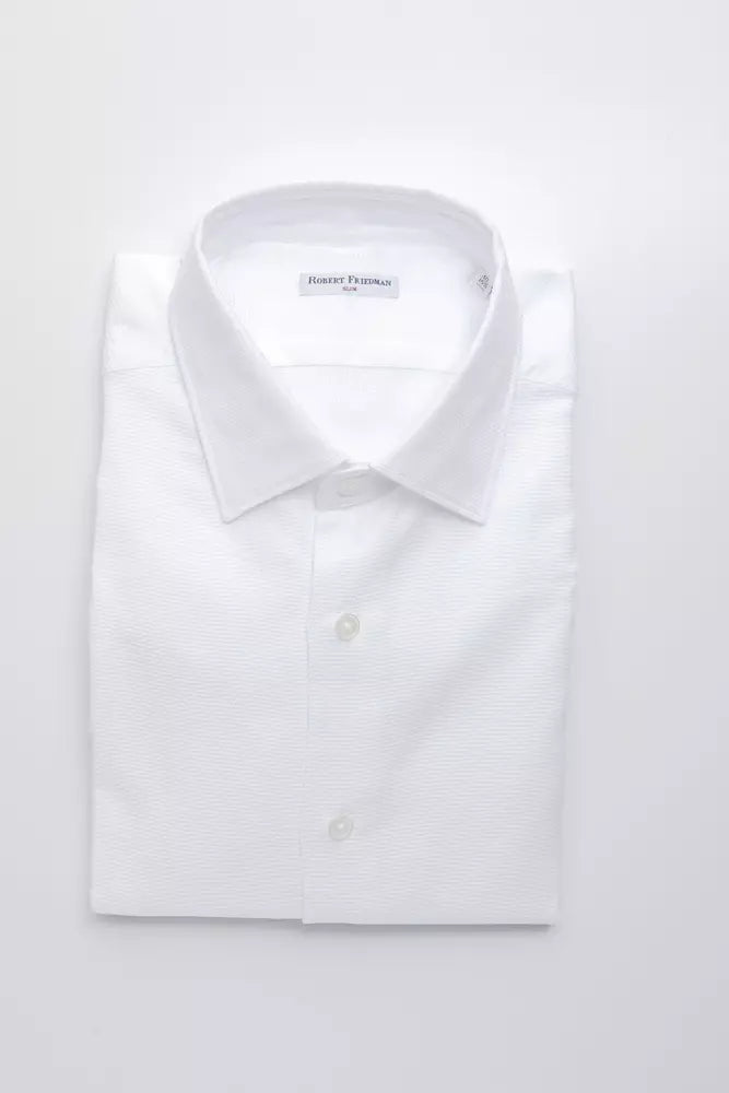 Robert Friedman White Cotton Men's Shirt -   -  Robert Friedman.