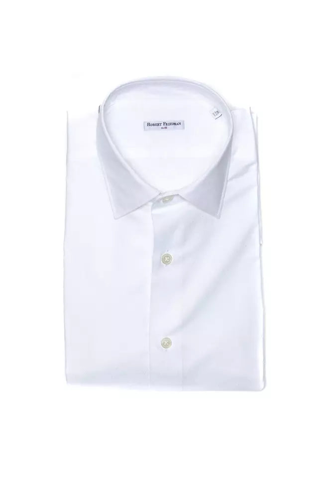 Robert Friedman White Cotton Men Shirt -   -  Robert Friedman.