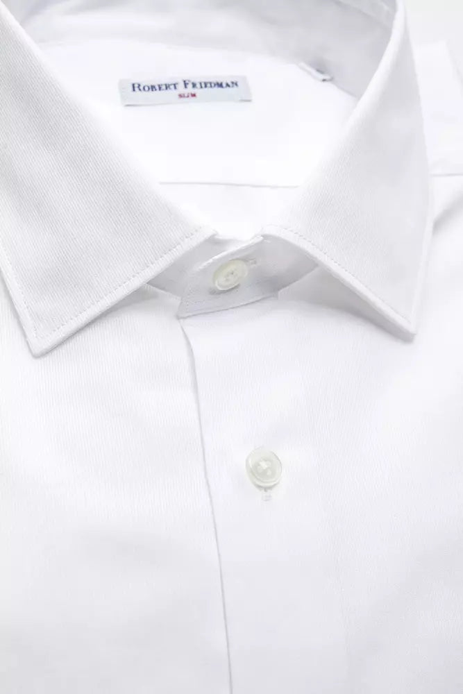 Robert Friedman White Cotton Men's Shirt -   -  Robert Friedman.