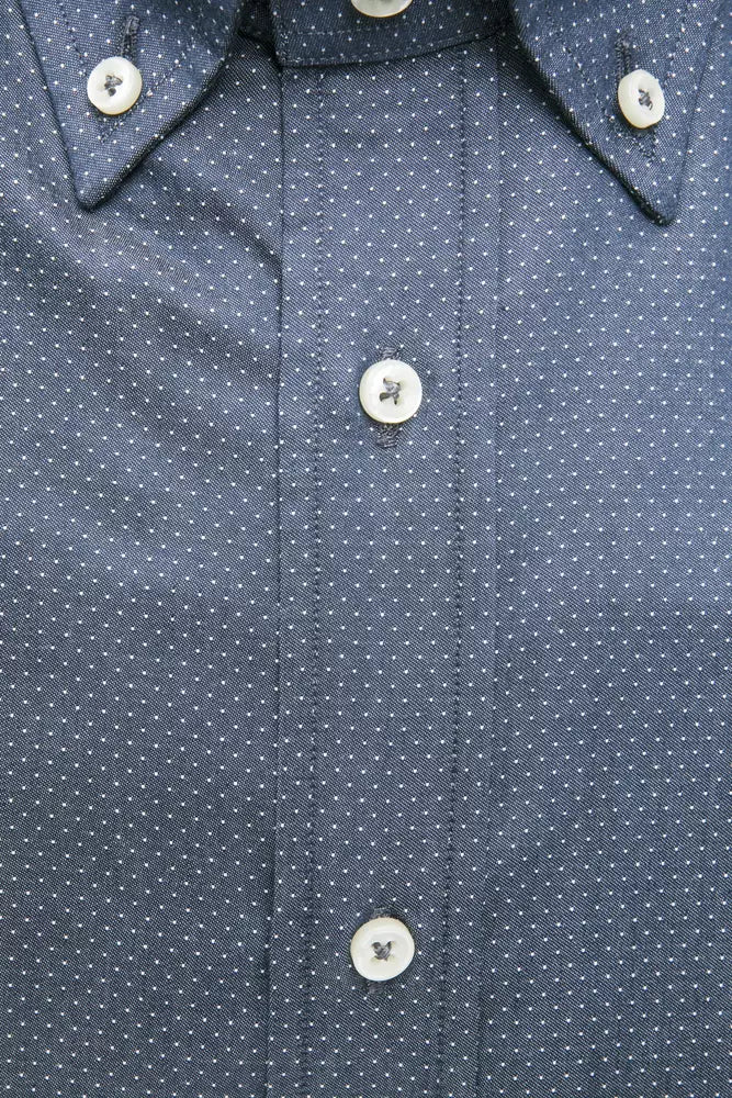 Robert Friedman Blue Cotton Men Shirt -   -  Robert Friedman.