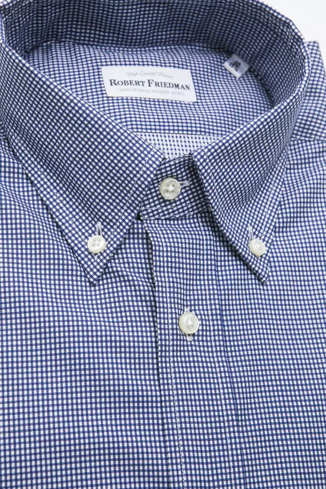 Robert Friedman Blue Cotton Men Shirt -   -  Robert Friedman.
