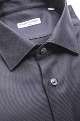 Robert Friedman Blue Cotton Men Shirt -   -  Robert Friedman.