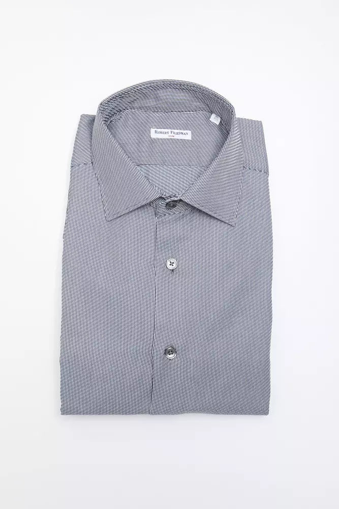 Robert Friedman Blue Cotton Men's Shirt -   -  Robert Friedman.