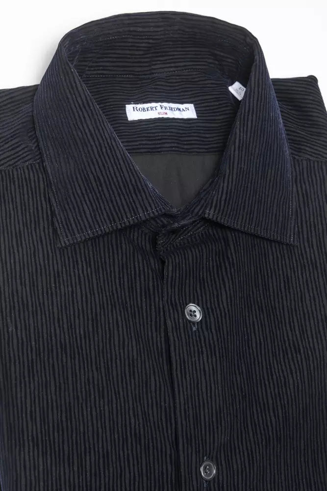 Robert Friedman Black Cotton Men Shirt -   -  Robert Friedman.