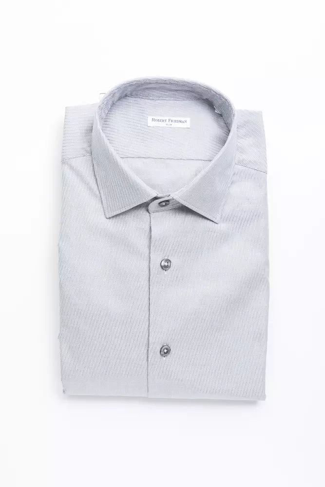 Robert Friedman Beige Cotton Men Shirt -   -  Robert Friedman.
