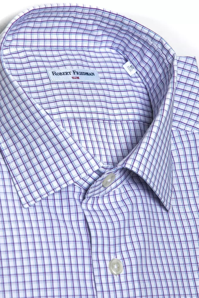 Robert Friedman Burgundy Cotton Men Shirt -   -  Robert Friedman.