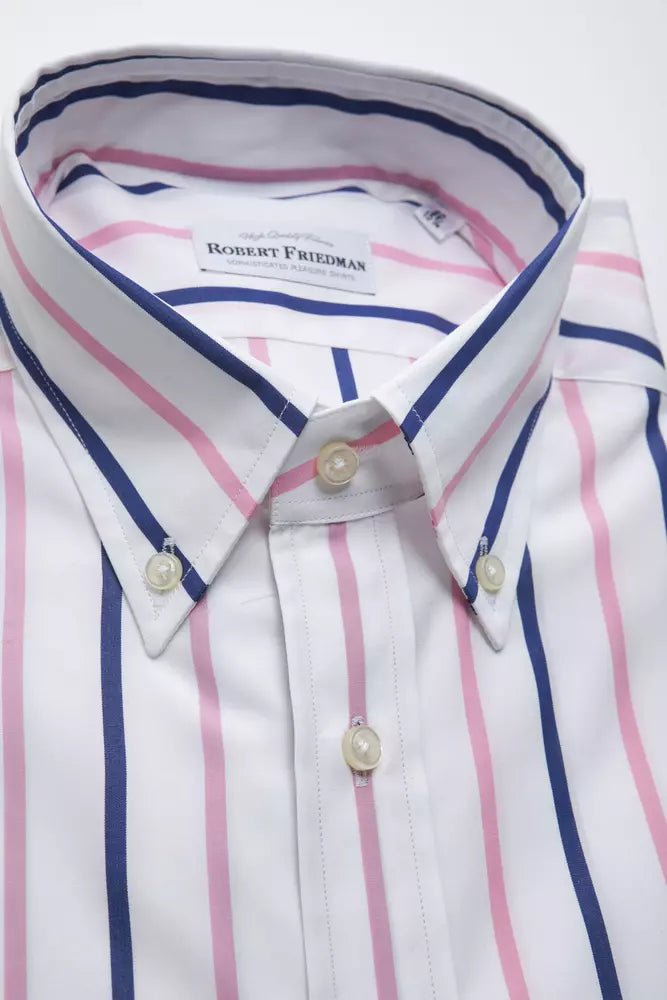 Robert Friedman White Cotton Men Shirt -   -  Robert Friedman.