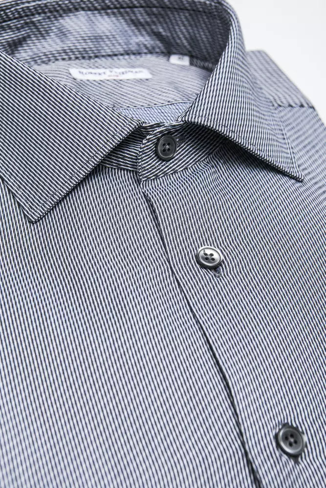 Robert Friedman Blue Cotton Men's Shirt -   -  Robert Friedman.
