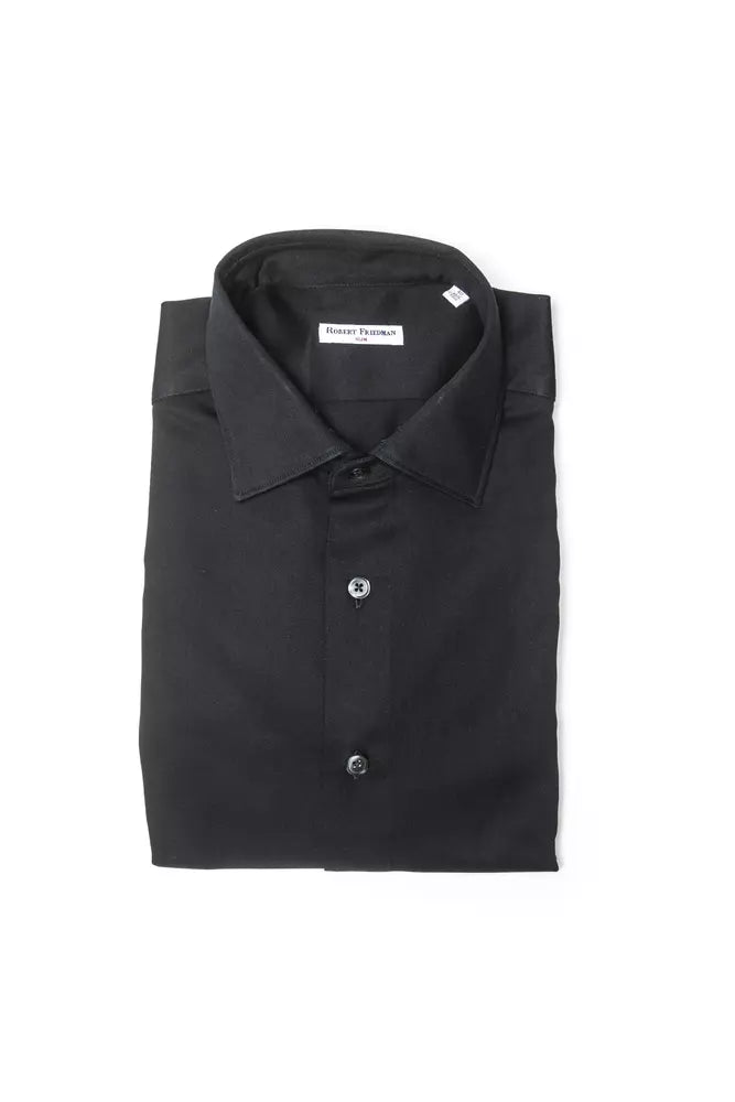 Robert Friedman Black Cotton Men Shirt -   -  Robert Friedman.