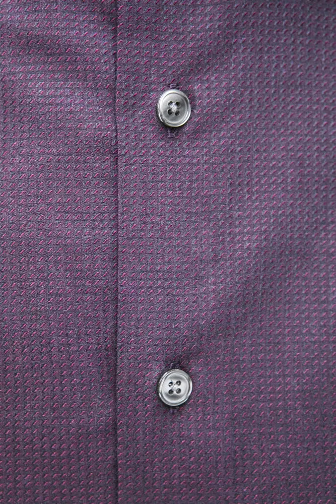 Robert Friedman Burgundy Cotton Men Shirt -   -  Robert Friedman.